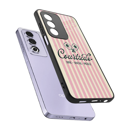 Courtside sleek oppo a3 pro cover with tempered glass back and TPU edges