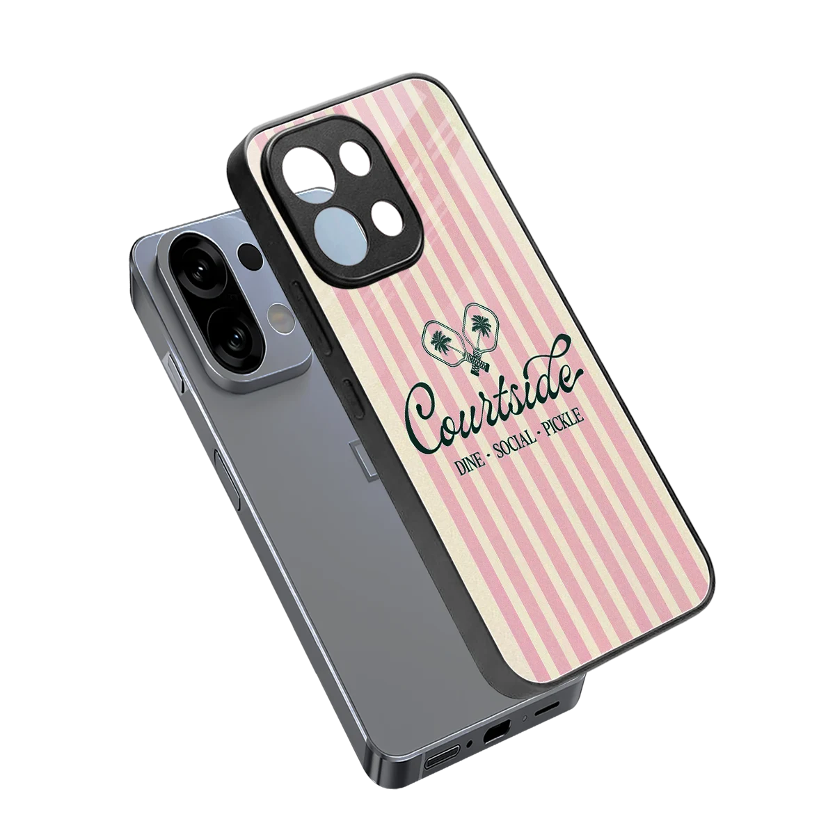 Courtside sleek oppo k13 5g cover with tempered glass back and TPU edges