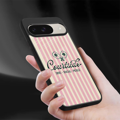 Courtside sleek google pixel 9 cover with tempered glass back and TPU edges