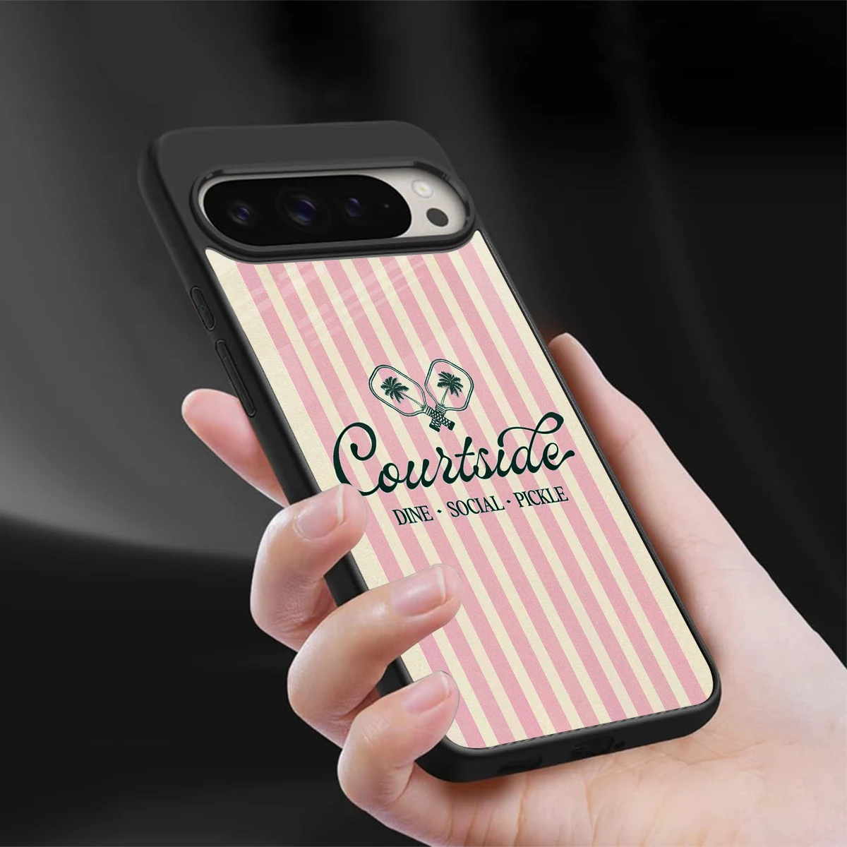 Courtside sleek google pixel 9 pro xl cover with tempered glass back and TPU edges