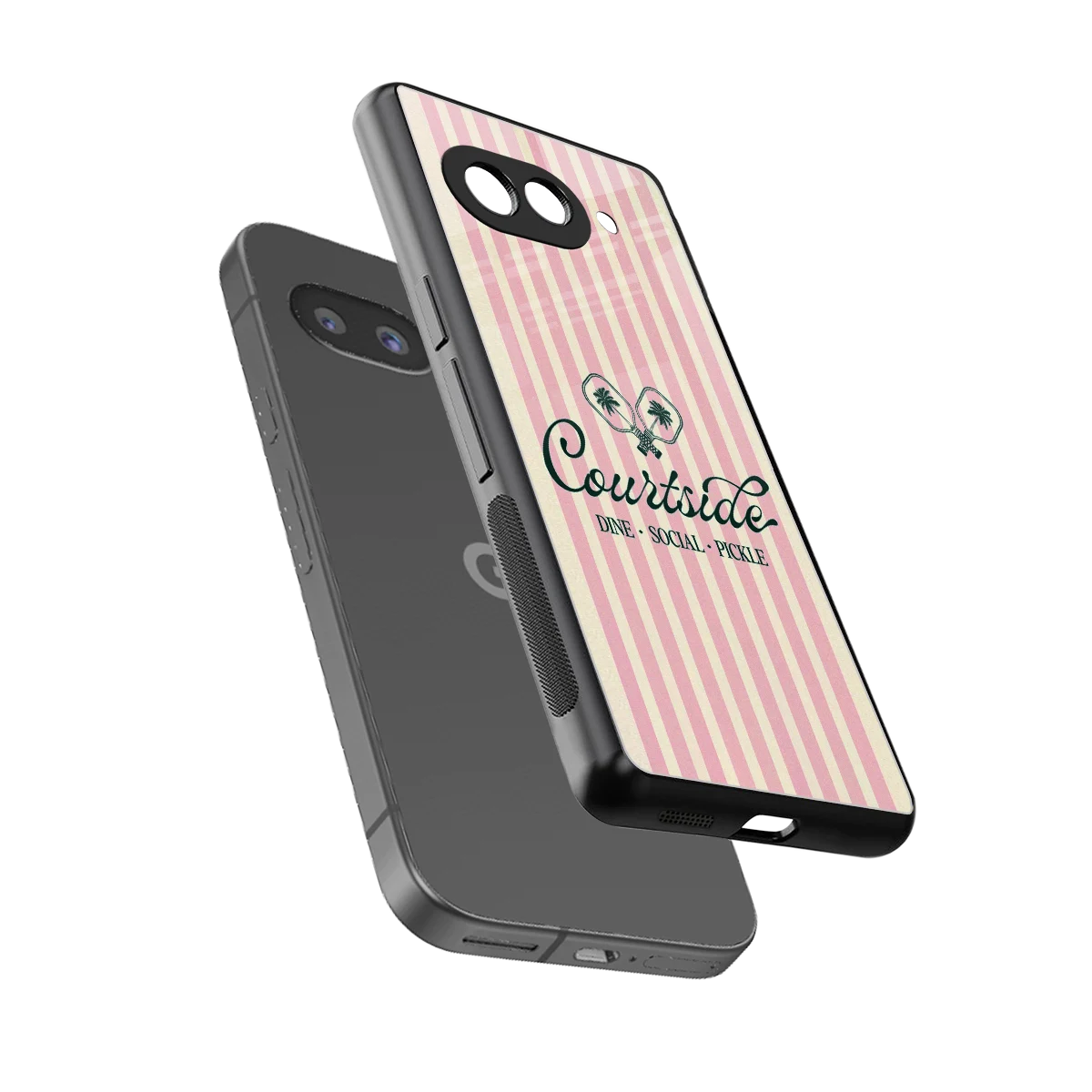 Courtside sleek google pixel 10a cover with tempered glass back and TPU edges