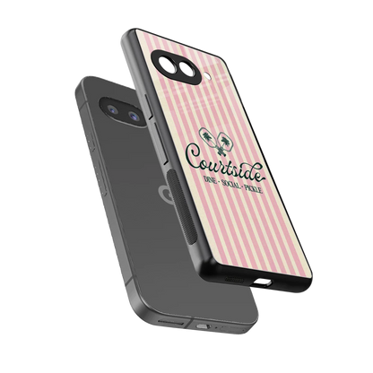 Courtside sleek google pixel 10a cover with tempered glass back and TPU edges