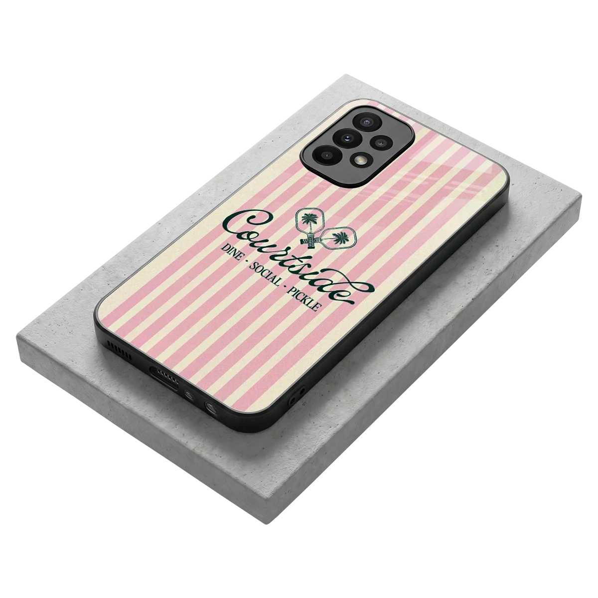 Courtside stylish phone case for samsung galaxy a23 | glossy glass and slim fit