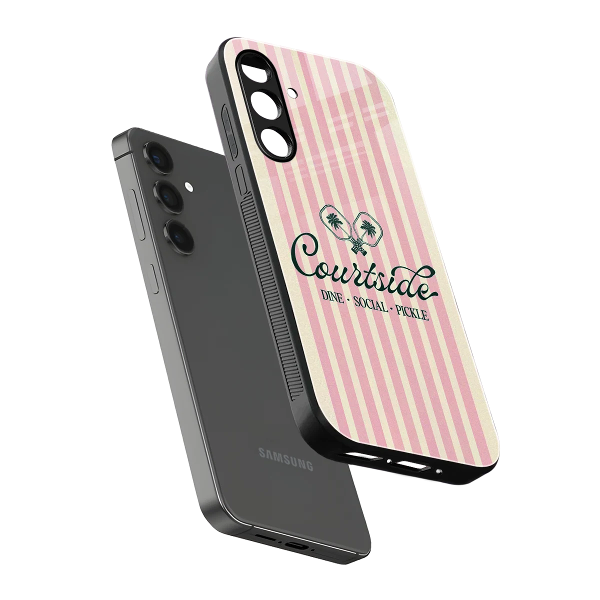 Courtside sleek samsung galaxy m35 5g cover with tempered glass back and TPU edges