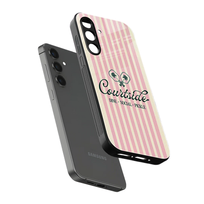 Courtside sleek samsung galaxy m35 5g cover with tempered glass back and TPU edges