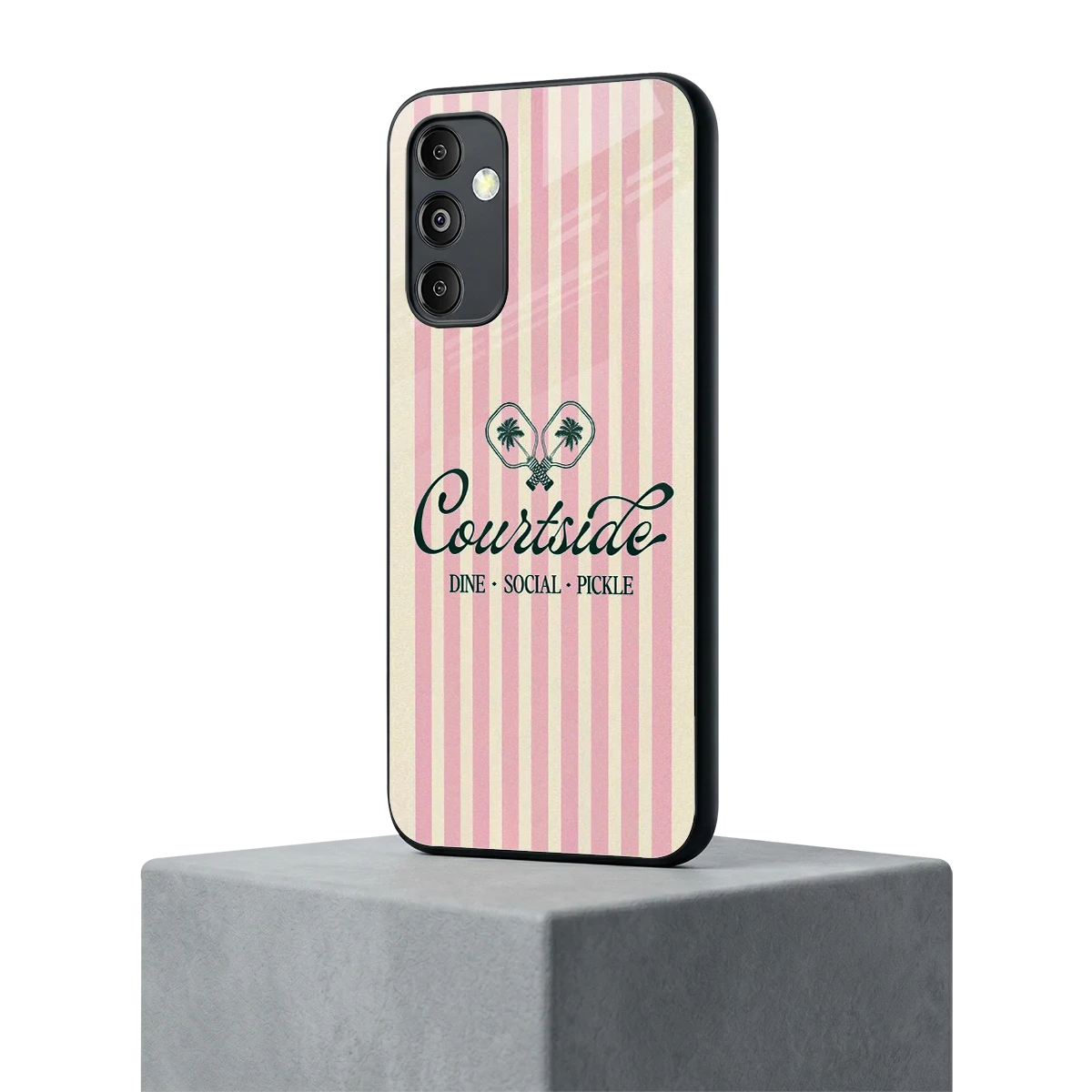 Courtside samsung galaxy m14 5g mobile cover | shockproof glass phone case