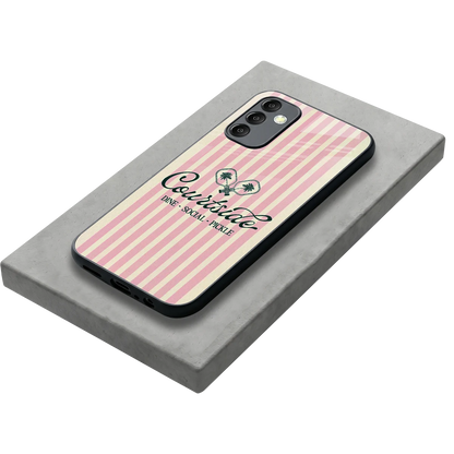 Courtside stylish phone case for samsung galaxy m14 5g | glossy glass and slim fit