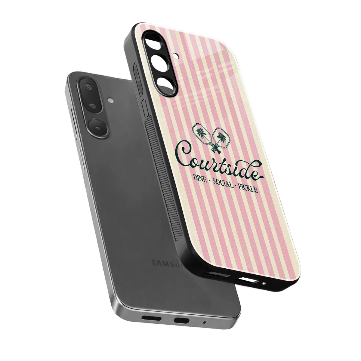 Courtside sleek samsung galaxy m36 5g cover with tempered glass back and TPU edges