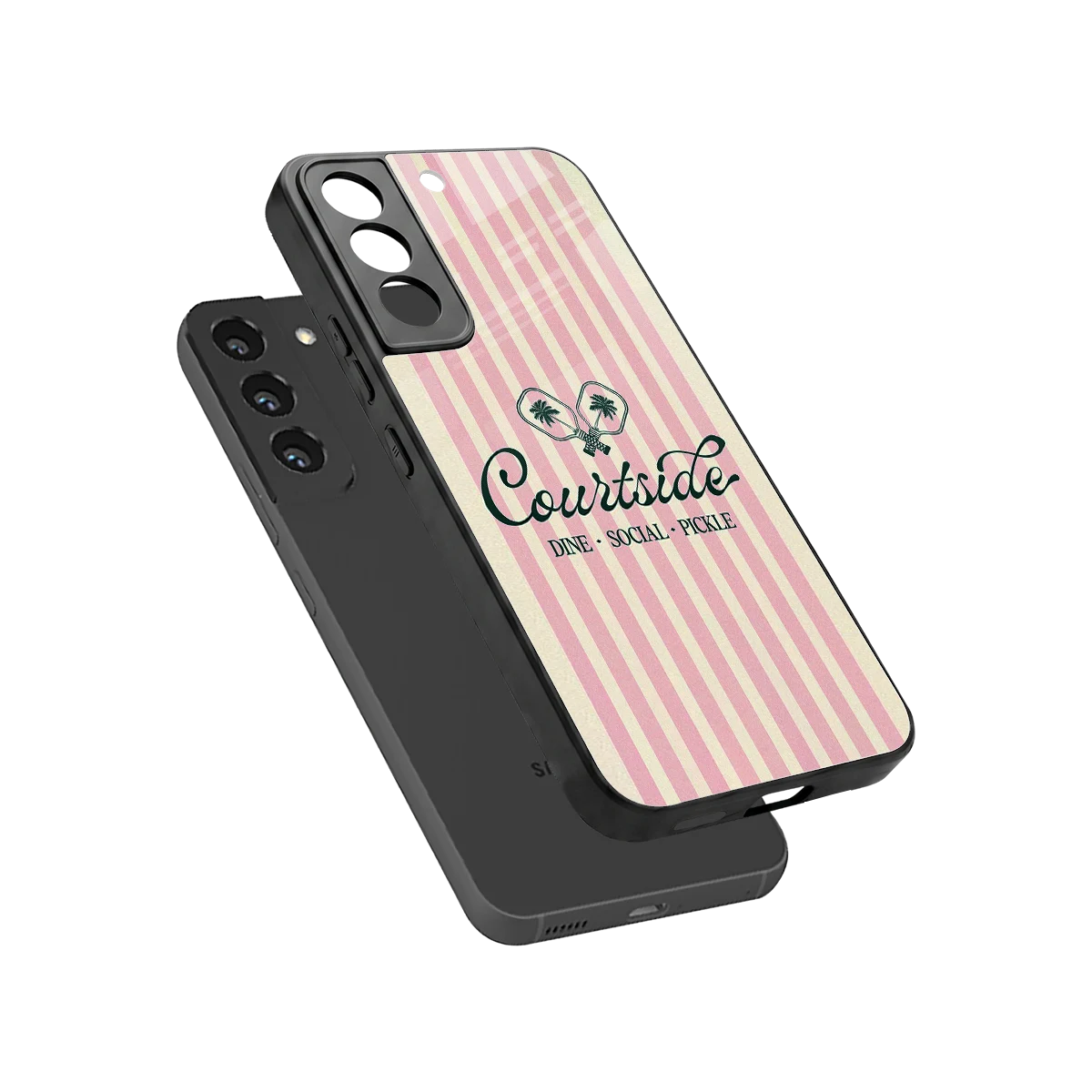Courtside sleek samsung galaxy s22 cover with tempered glass back and TPU edges