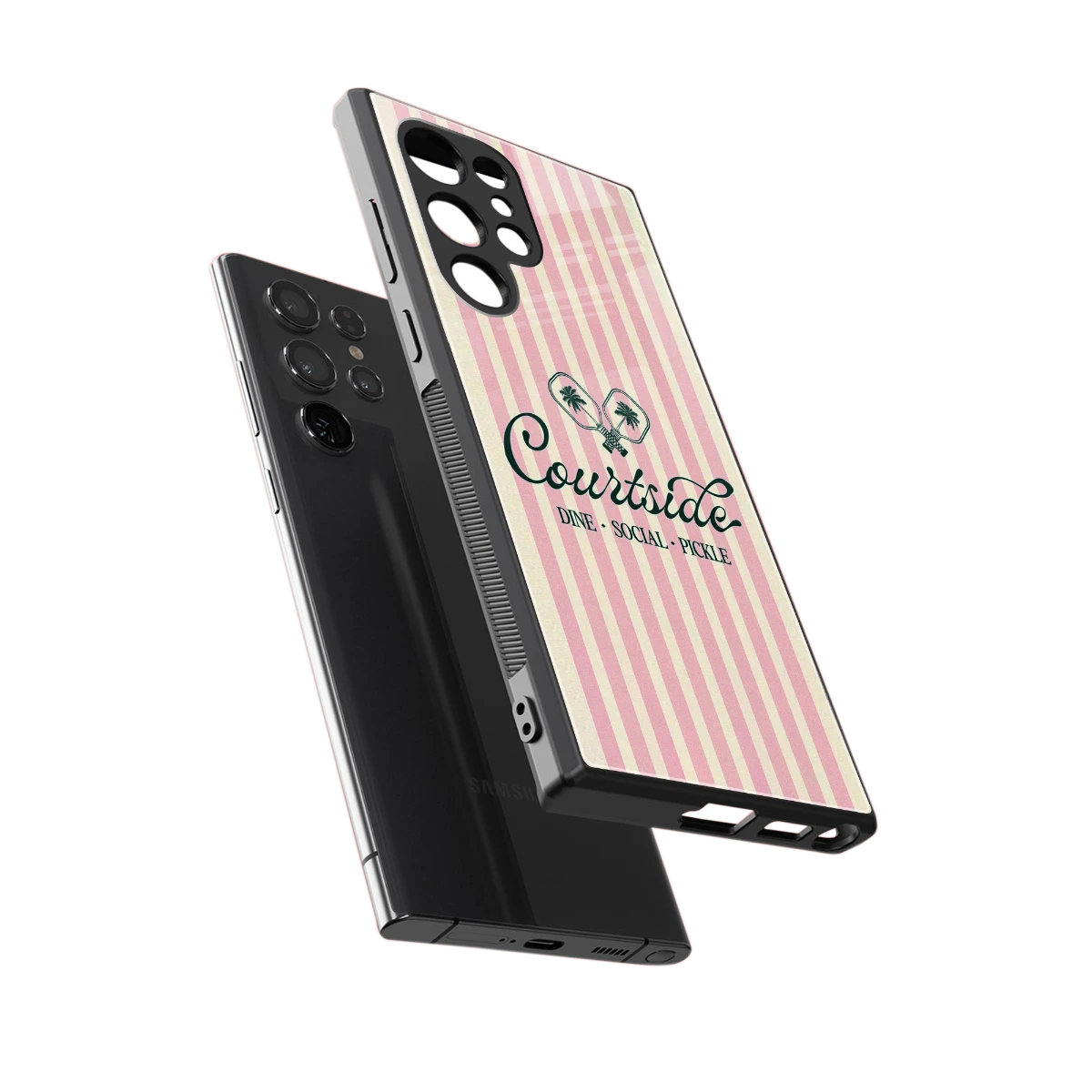 Courtside sleek samsung galaxy s23 ultra cover with tempered glass back and TPU edges