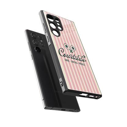 Courtside sleek samsung galaxy s23 ultra cover with tempered glass back and TPU edges