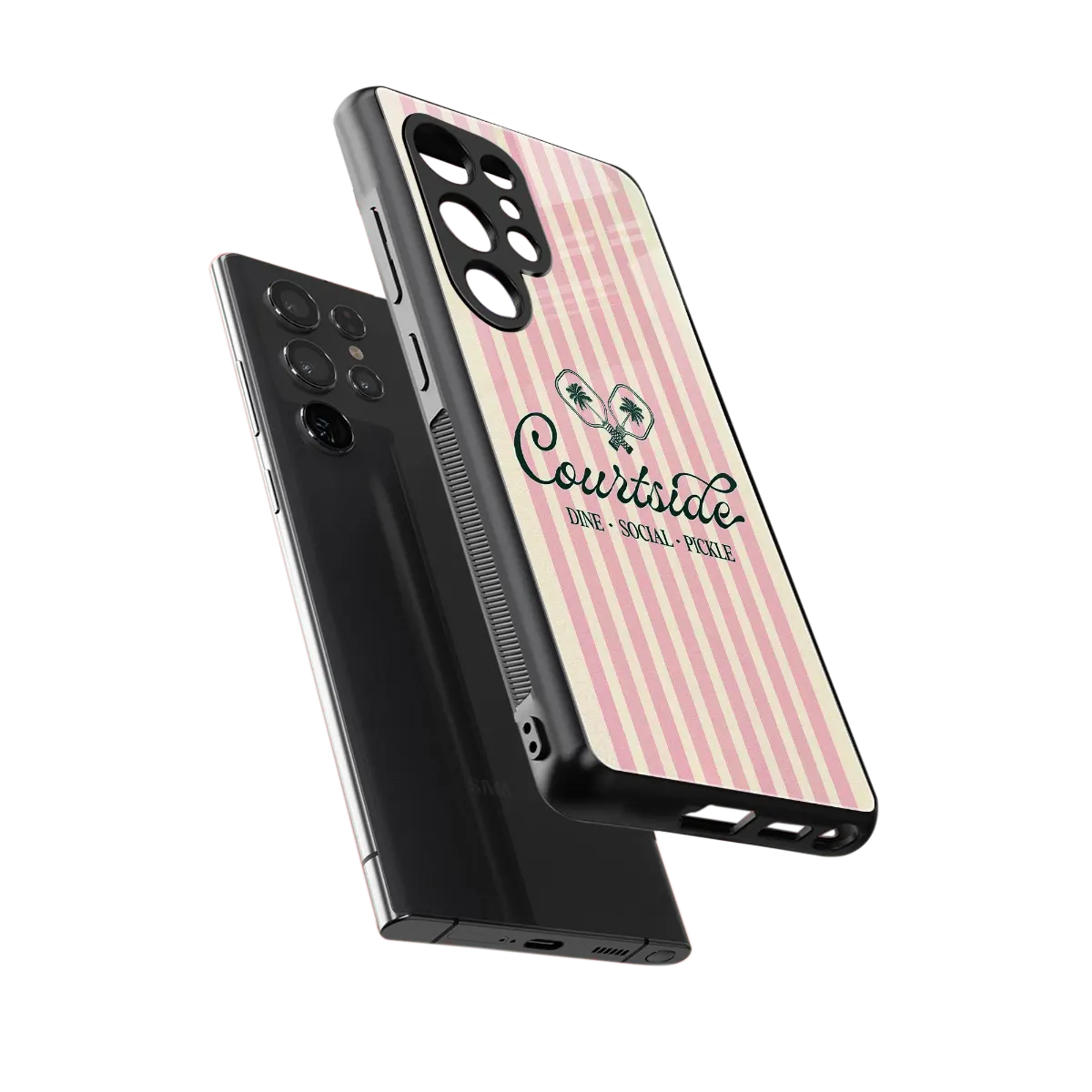 Courtside sleek samsung galaxy s25 ultra cover with tempered glass back and TPU edges