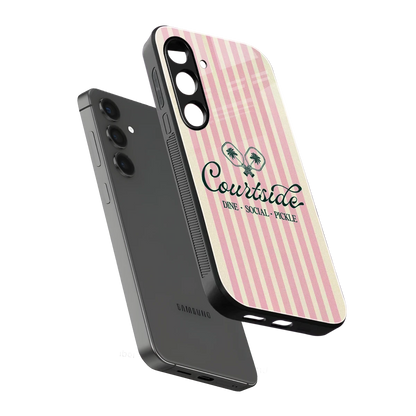 Courtside sleek samsung galaxy s24 cover with tempered glass back and TPU edges