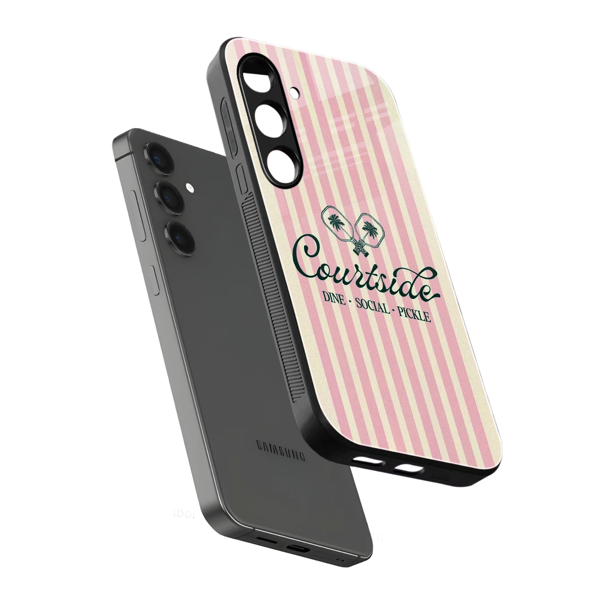 Courtside sleek samsung galaxy s24 plus cover with tempered glass back and TPU edges