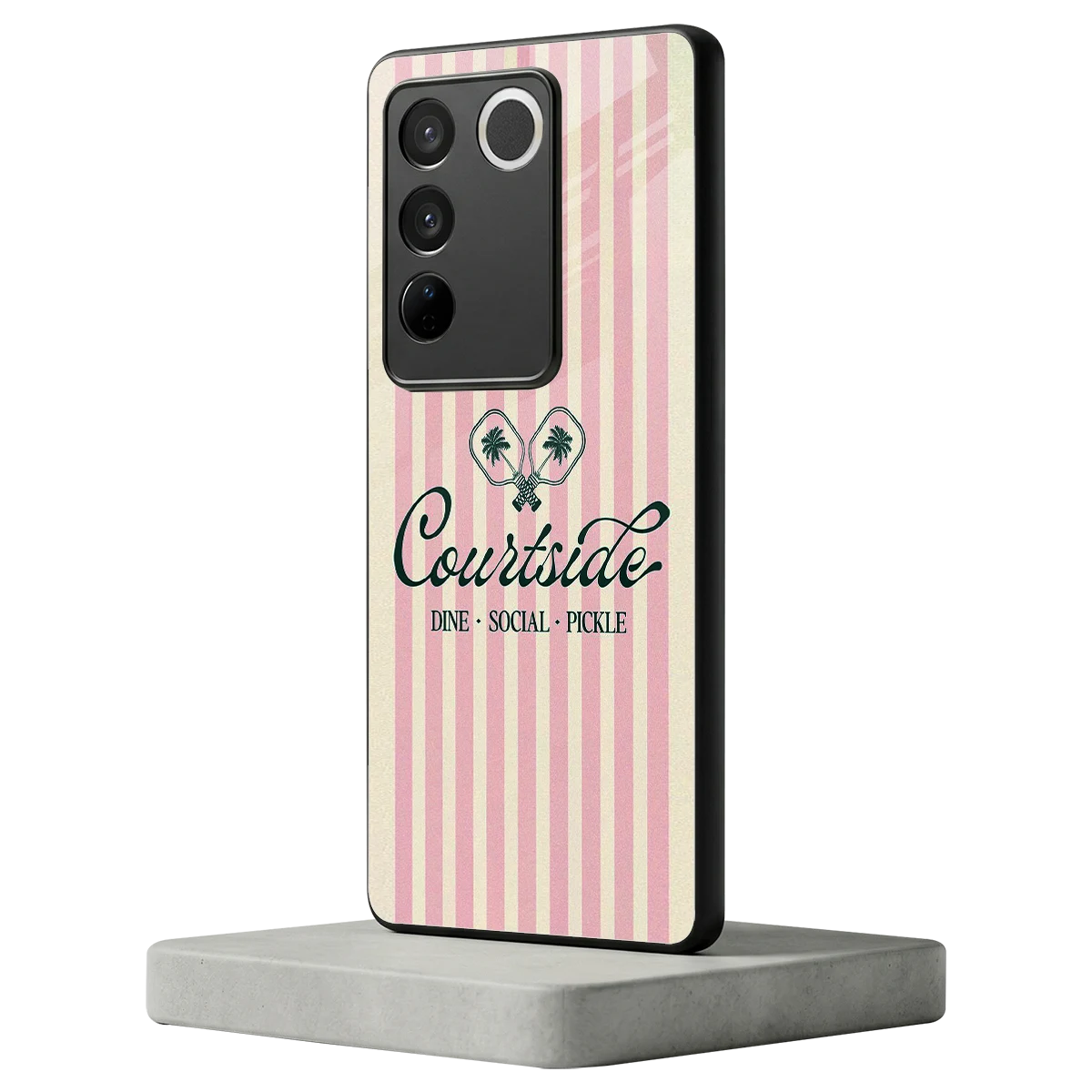 Courtside vivo v27 5g mobile cover | shockproof glass phone case