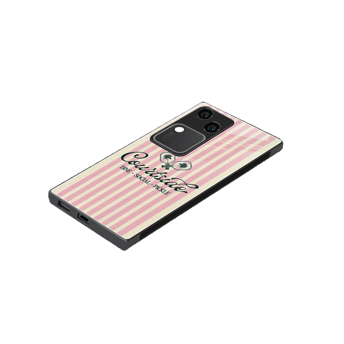 Courtside stylish phone case for vivo v30 | glossy glass and slim fit