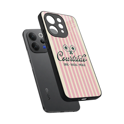 Courtside sleek vivo v70 cover with tempered glass back and TPU edges