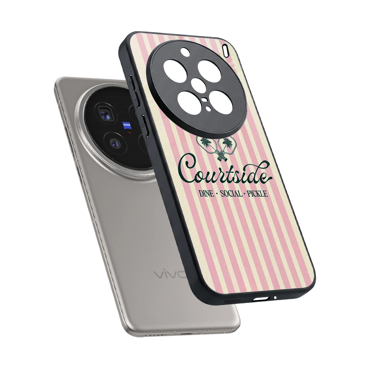 Courtside sleek vivo x200 pro cover with tempered glass back and TPU edges
