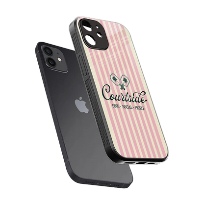 Courtside sleek iphone 12 cover with tempered glass back and TPU edges