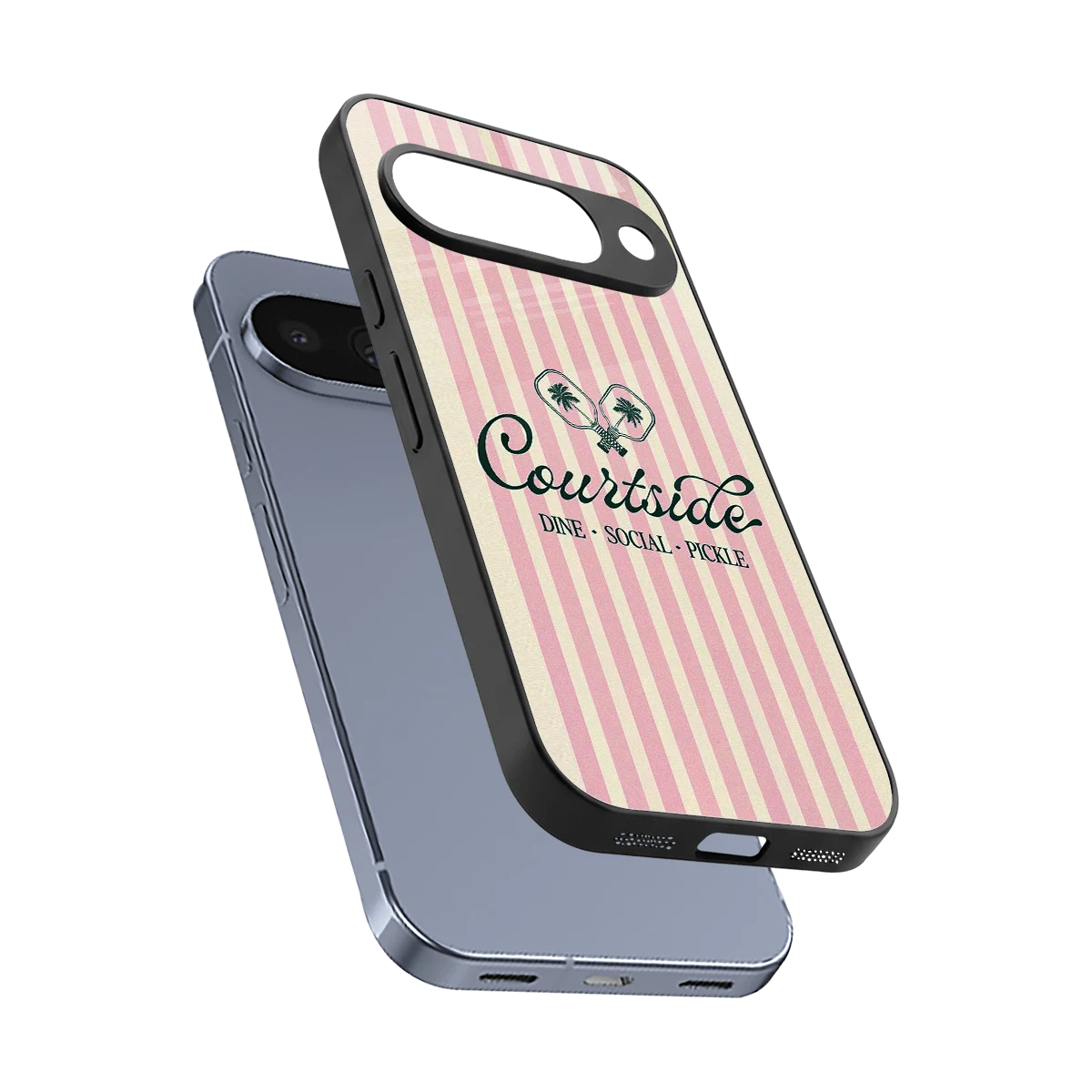 Courtside sleek google pixel 10 cover with tempered glass back and TPU edges