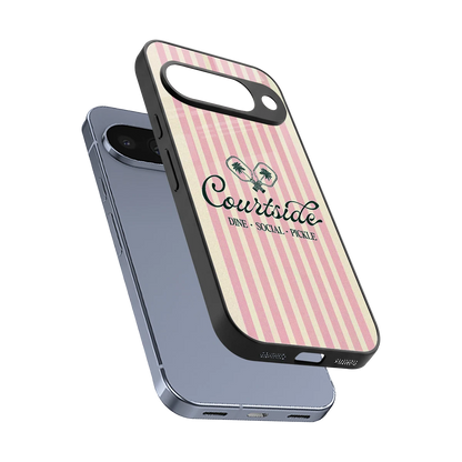 Courtside sleek google pixel 10 cover with tempered glass back and TPU edges