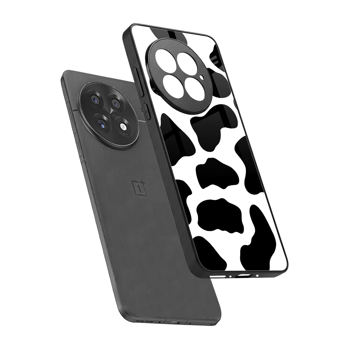 Cow Fur sleek oneplus 13 cover with tempered glass back and TPU edges