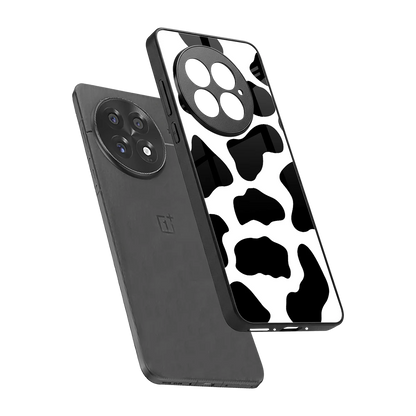 Cow Fur sleek oneplus 13 cover with tempered glass back and TPU edges