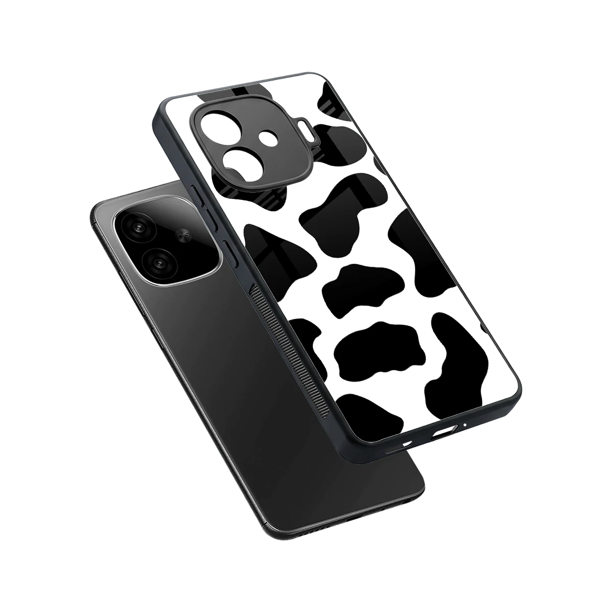 Cow Fur sleek iqoo neo 10r 5g cover with tempered glass back and TPU edges