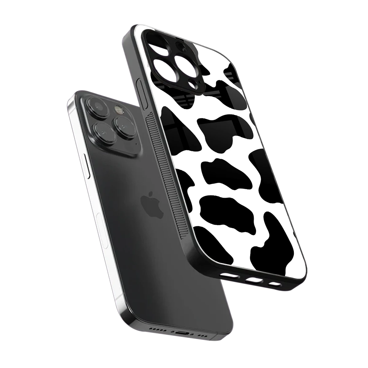 Cow Fur sleek iphone 13 pro cover with tempered glass back and TPU edges