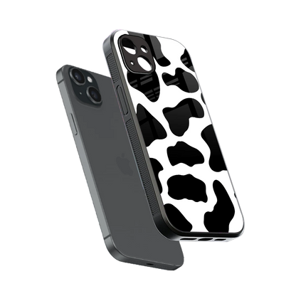 Cow Fur sleek iphone 14 plus cover with tempered glass back and TPU edges