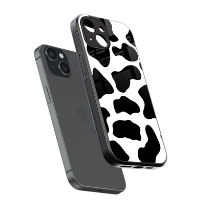 Cow Fur sleek iphone 15 cover with tempered glass back and TPU edges