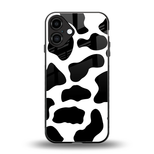 Cow Fur back phone cover | glass case for iphone 16 plus