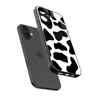 Cow Fur sleek iphone 16 plus cover with tempered glass back and TPU edges