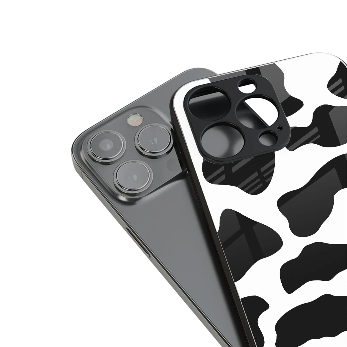 Cow Fur stylish phone case for iphone 14 | glossy glass and slim fit