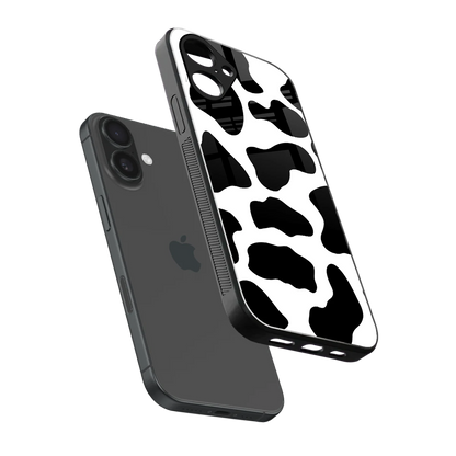 Cow Fur sleek iPhone 16 cover with tempered glass back and TPU edges