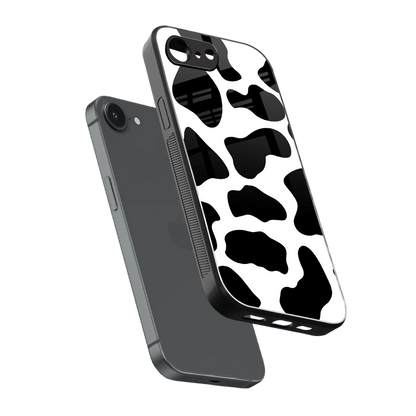 Cow Fur sleek iphone 16e cover with tempered glass back and TPU edges