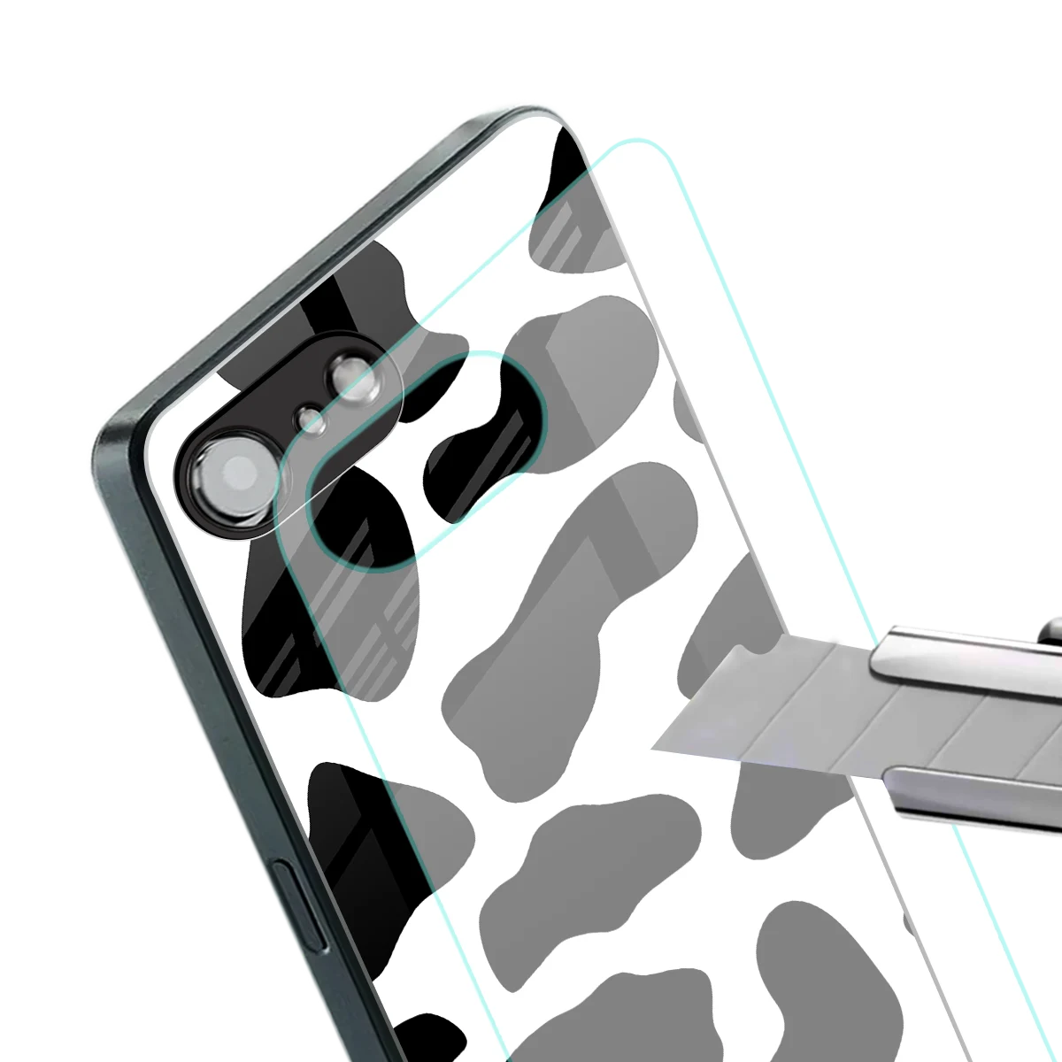 Cow Fur stylish phone case for iphone 16e | glossy glass and slim fit