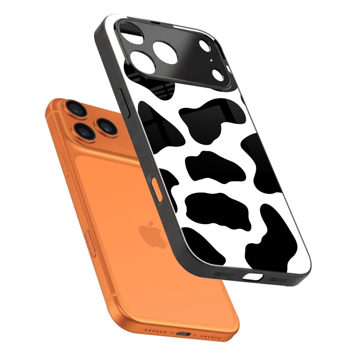 Cow Fur sleek iphone 17 pro max cover with tempered glass back and TPU edges