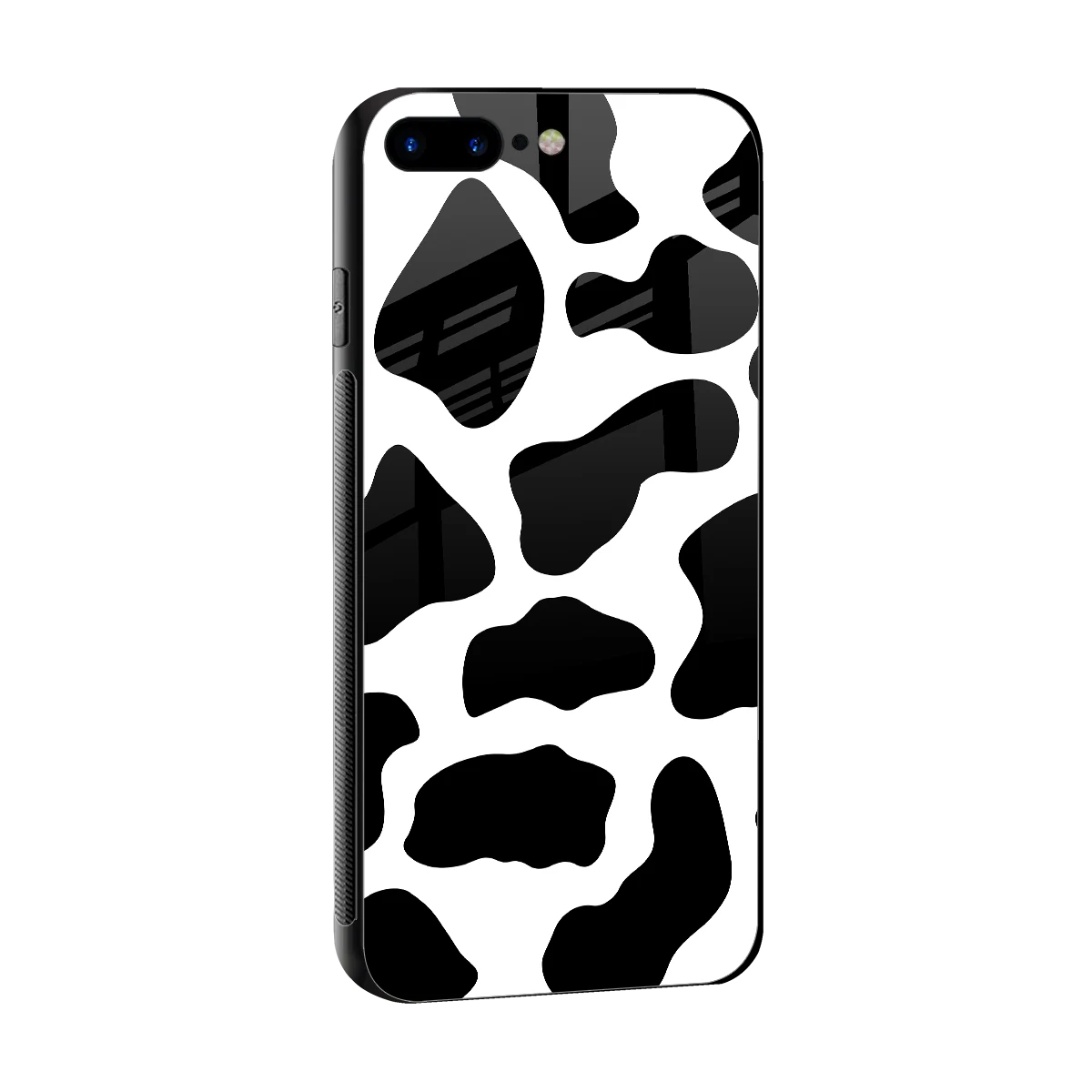 Cow Fur sleek iphone 7 plus cover with tempered glass back and TPU edges