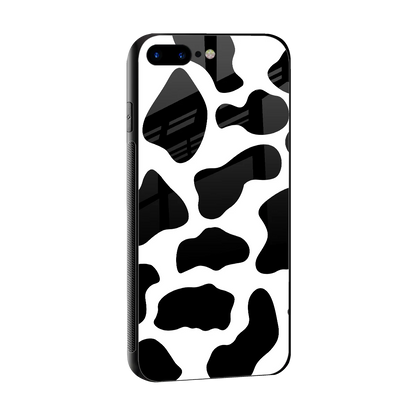 Cow Fur sleek iphone 7 plus cover with tempered glass back and TPU edges