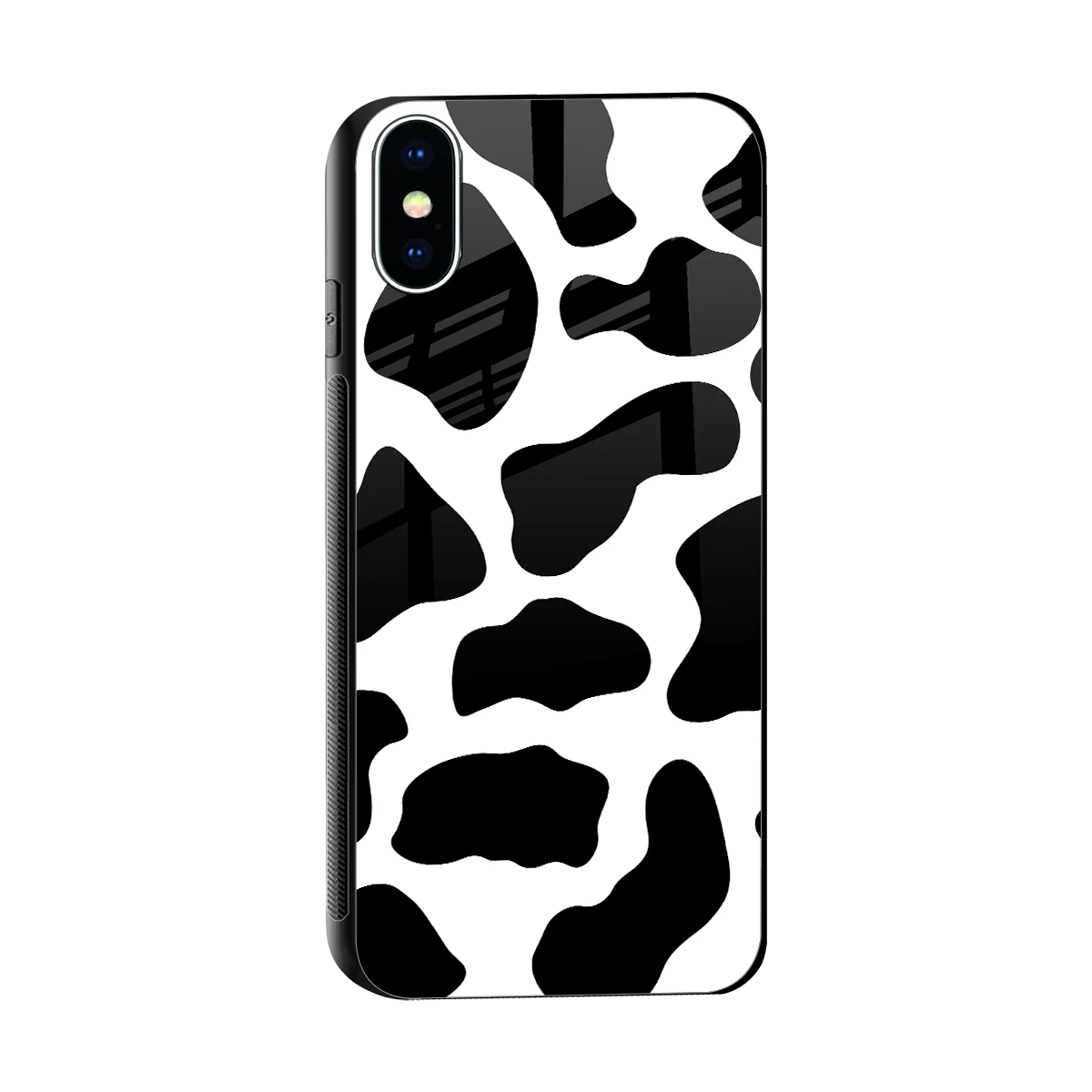 Cow Fur sleek iphone xs cover with tempered glass back and TPU edges