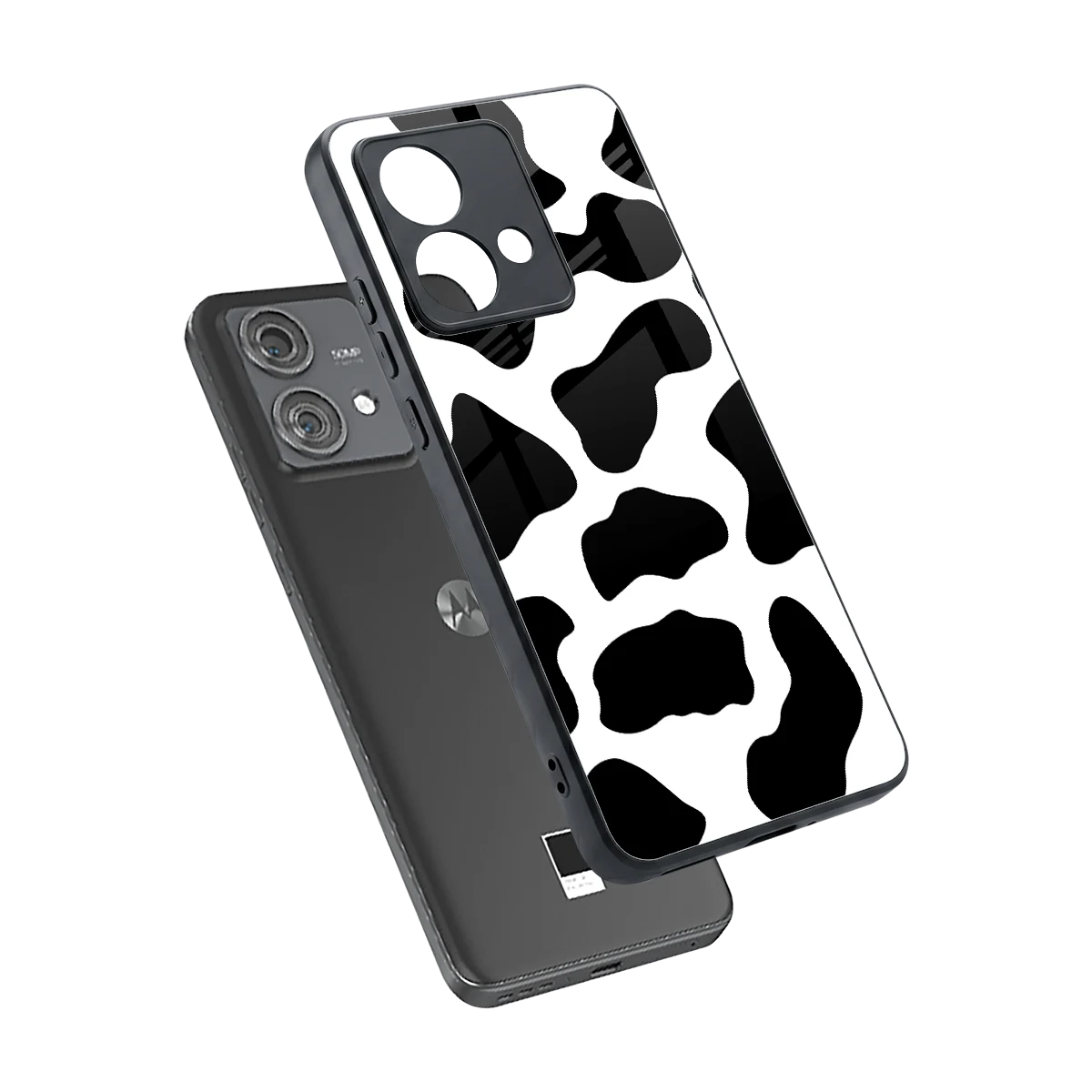 Cow Fur sleek motorola edge 40 neo 5g cover with tempered glass back and TPU edges