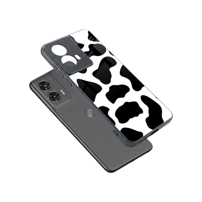 Cow Fur sleek motorola edge 50 fusion cover with tempered glass back and TPU edges