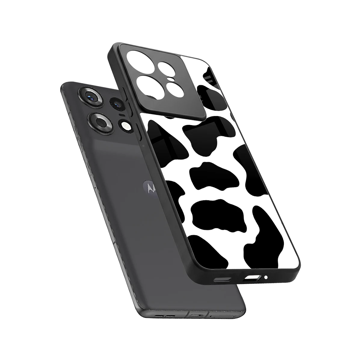 Cow Fur sleek motorola edge 50 pro cover with tempered glass back and TPU edges