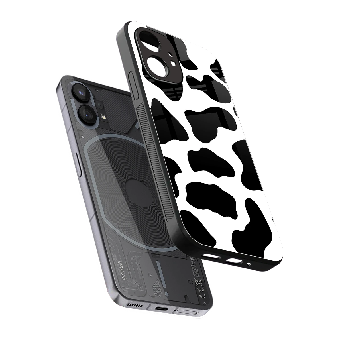 Cow Fur sleek nothing phone 1 cover with tempered glass back and TPU edges