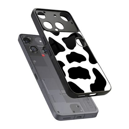 Cow Fur sleek nothing phone 3 cover with tempered glass back and TPU edges