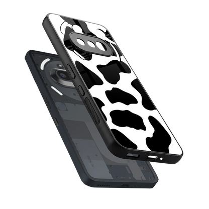 Cow Fur sleek nothing phone 3a cover with tempered glass back and TPU edges