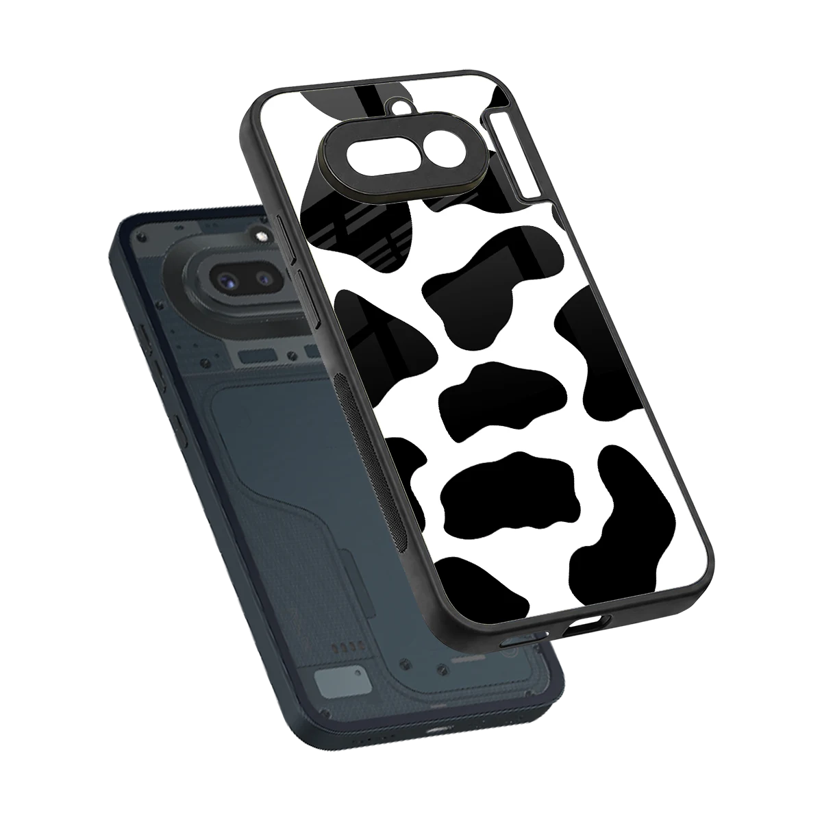 Cow Fur sleek nothing phone 4a cover with tempered glass back and TPU edges