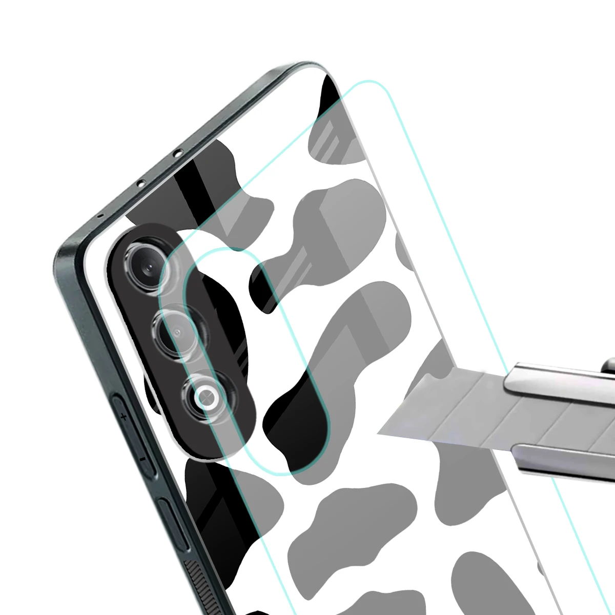 Cow Fur stylish phone case for oneplus nord ce 4 | glossy glass and slim fit