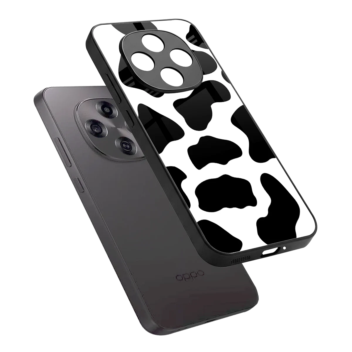 Cow Fur sleek oppo f31 pro 5g cover with tempered glass back and TPU edges